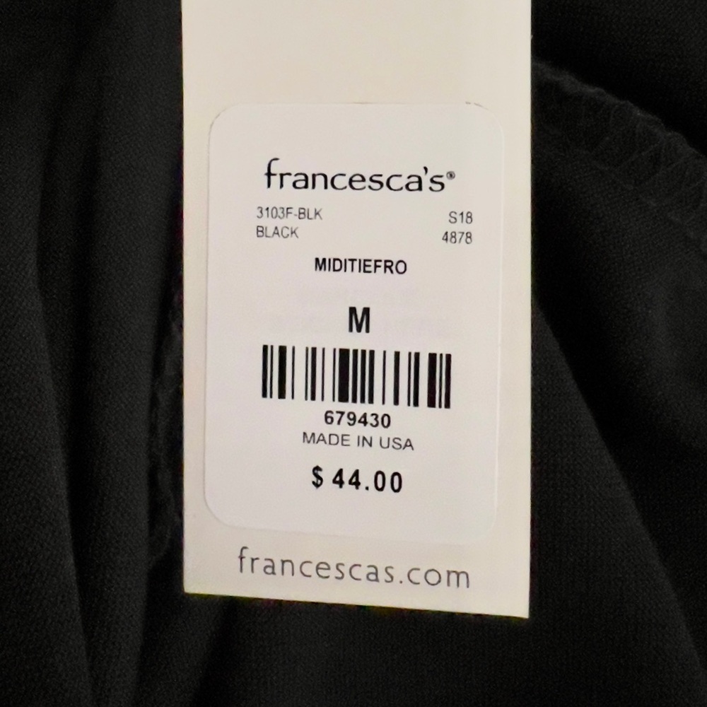 *NWT* FRANCESCA’S Black Midi Tie Front CoverUp/Dress - Picture 6 of 14